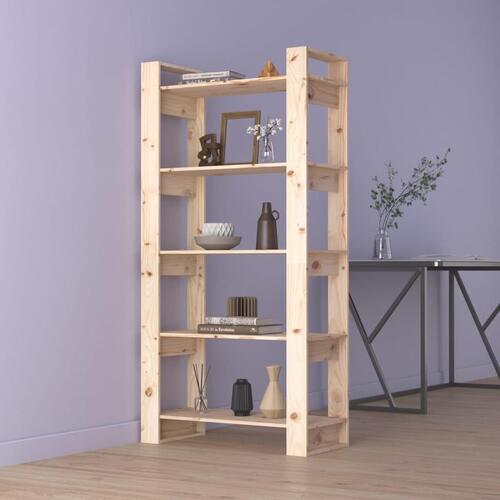 Bogreol/rumdeler 80x35x160 cm massivt fyrretræ