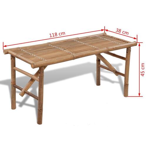 Foldbar havebænk 118 cm bambus