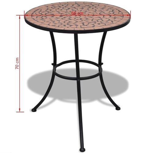 Bistrobord 60 cm mosaik terracotta