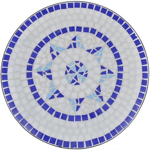 Bistrobord 60 cm mosaik blå og hvid