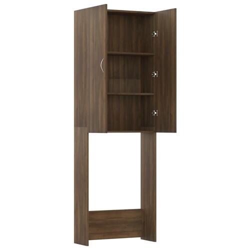 Vaskemaskineskab 64x25,5x190 cm brun egetræsfarve
