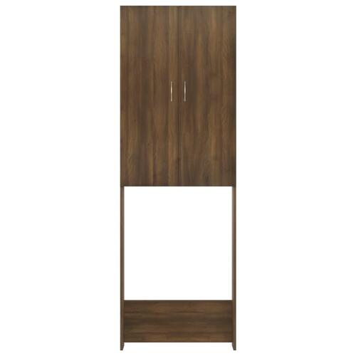 Vaskemaskineskab 64x25,5x190 cm brun egetræsfarve