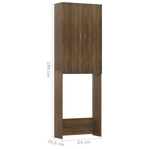 Vaskemaskineskab 64x25,5x190 cm brun egetræsfarve