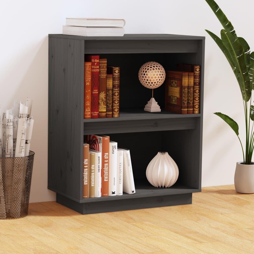 Konsolskab 60x34x75 cm massivt fyrretræ grå billede