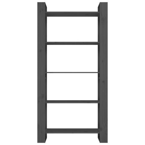 Bogreol/rumdeler 80x35x160 cm massivt fyrretræ grå
