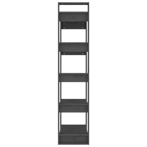 Bogreol/rumdeler 80x35x160 cm massivt fyrretræ grå