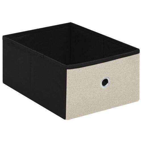 Foldbar opbevaringsbænk 76x38x38 cm kunstlærred cremehvid