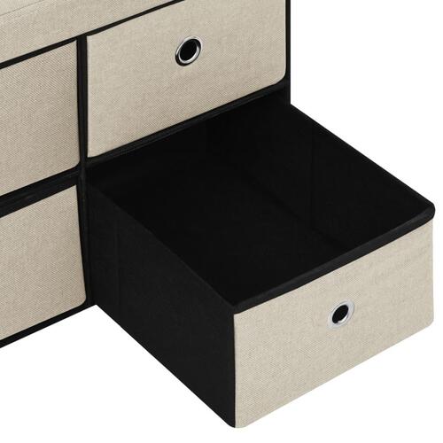 Foldbar opbevaringsbænk 76x38x38 cm kunstlærred cremehvid