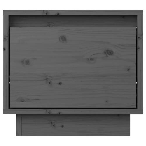 Sengeborde 2 stk. 35x34x32 cm massivt fyrretræ grå