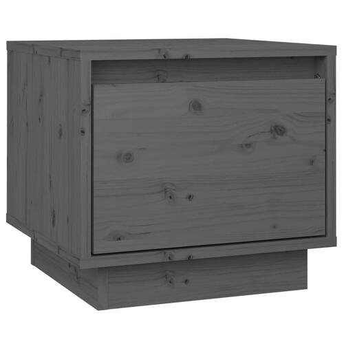 Sengeborde 2 stk. 35x34x32 cm massivt fyrretræ grå
