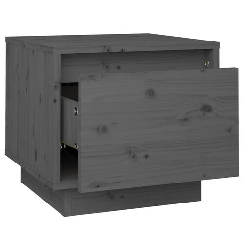 Sengeborde 2 stk. 35x34x32 cm massivt fyrretræ grå