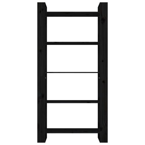 Bogreol/rumdeler 80x35x160 cm massivt fyrretræ sort