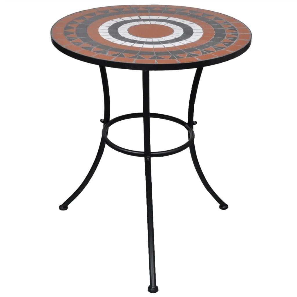 Bistrobord 60 cm mosaik terracotta og hvid