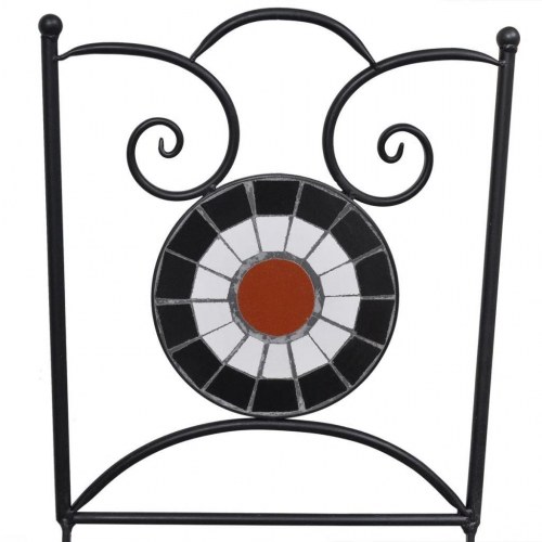 Foldbare bistrostole 2 stk. keramik teracotta og hvid