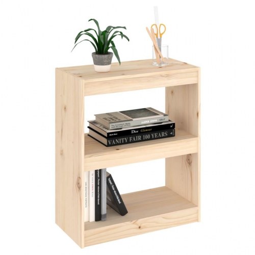 Bogreol/rumdeler 60x30x71,5 cm massivt fyrretræ