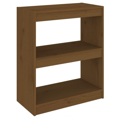 Bogreol/rumdeler 60x30x71,5 cm massivt fyrretræ gyldenbrun