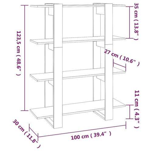 Bogreol/rumdeler 100x30x123,5 cm sonoma-eg