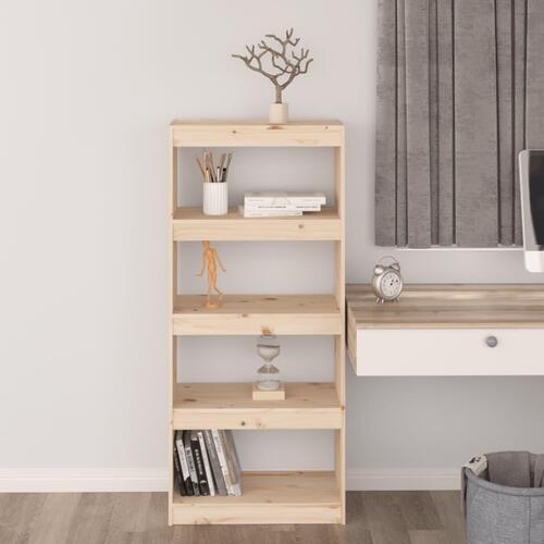Bogreol/rumdeler 60x30x135,5 cm massivt fyrretræ