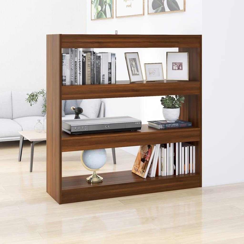 Bogreol/rumdeler 100x30x103 cm brun egetræ