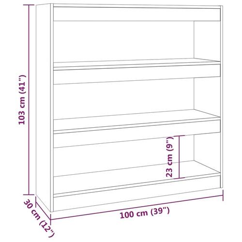 Bogreol/rumdeler 100x30x103 cm brun egetræ