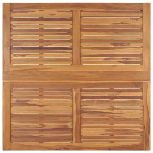 Foldbart havebord 110x110x75 cm massivt teaktræ
