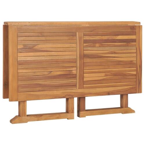 Foldbart havebord 110x110x75 cm massivt teaktræ