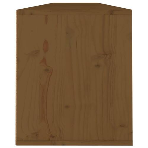 Vægskabe 2 stk. 100x30x35 cm massivt fyrretræ gyldenbrun