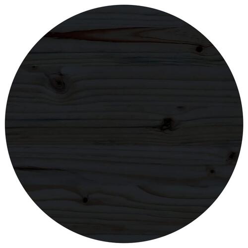 Bordplade sort Ø40x2,5 cm massivt fyrretræ
