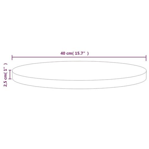 Bordplade sort Ø40x2,5 cm massivt fyrretræ