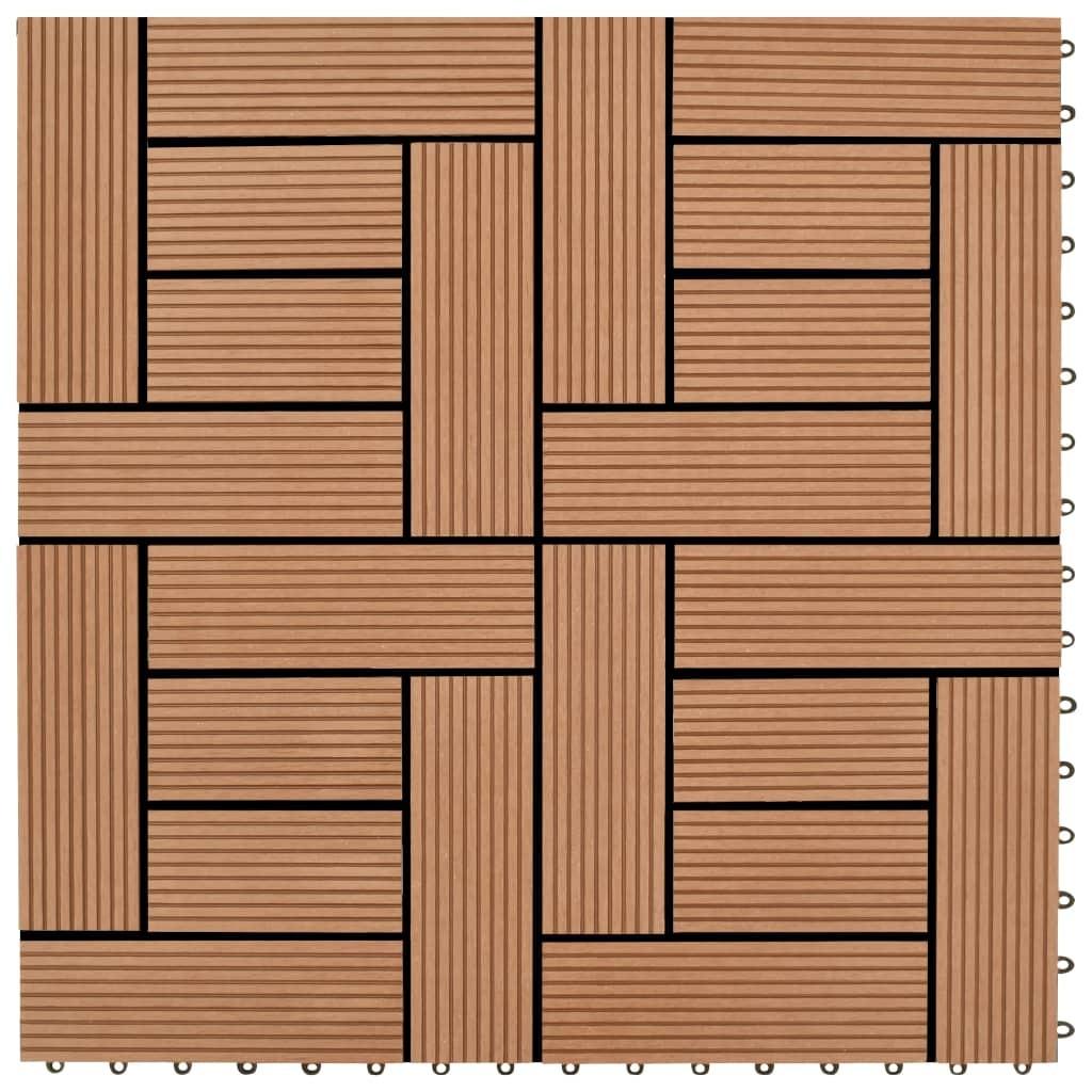 11 stk. Brune 30 x 30 cm dækningsfliser WPC 1 m2