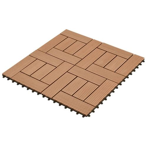 11 stk. Brune 30 x 30 cm dækningsfliser WPC 1 m2