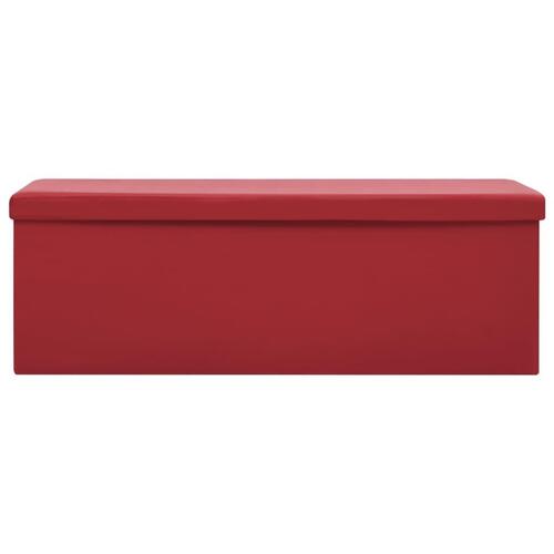 Foldbar opbevaringsbænk PVC vinrød