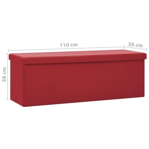 Foldbar opbevaringsbænk PVC vinrød