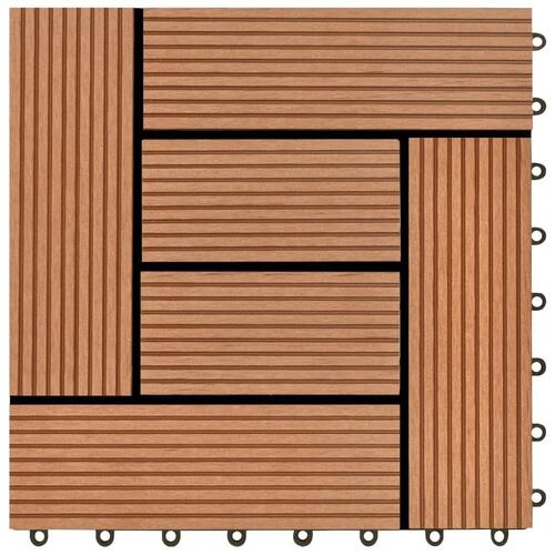 11 stk. Brune 30 x 30 cm dækningsfliser WPC 1 m2