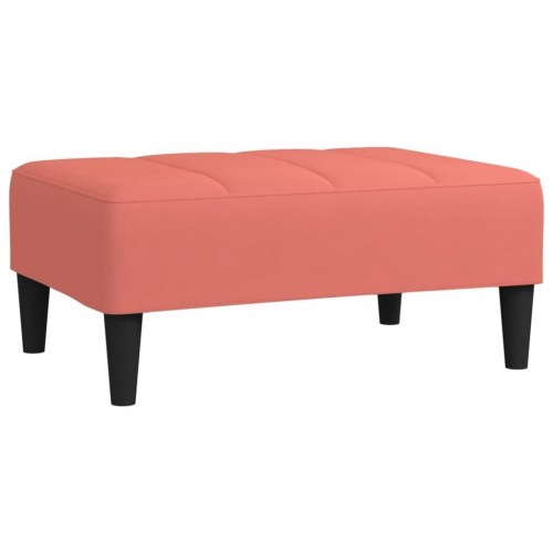 2-personers sovesofa med 2 puder og fodskammel fløjl pink