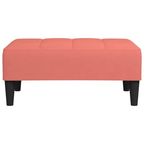 2-personers sovesofa med 2 puder og fodskammel fløjl pink