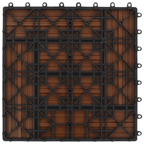 11 stk. Brune 30 x 30 cm dækningsfliser WPC 1 m2