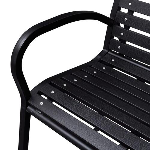Havebænk 125 cm stål og WPC sort