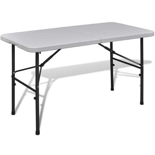 Sammenfoldeligt havebord 122 cm HDPE hvid
