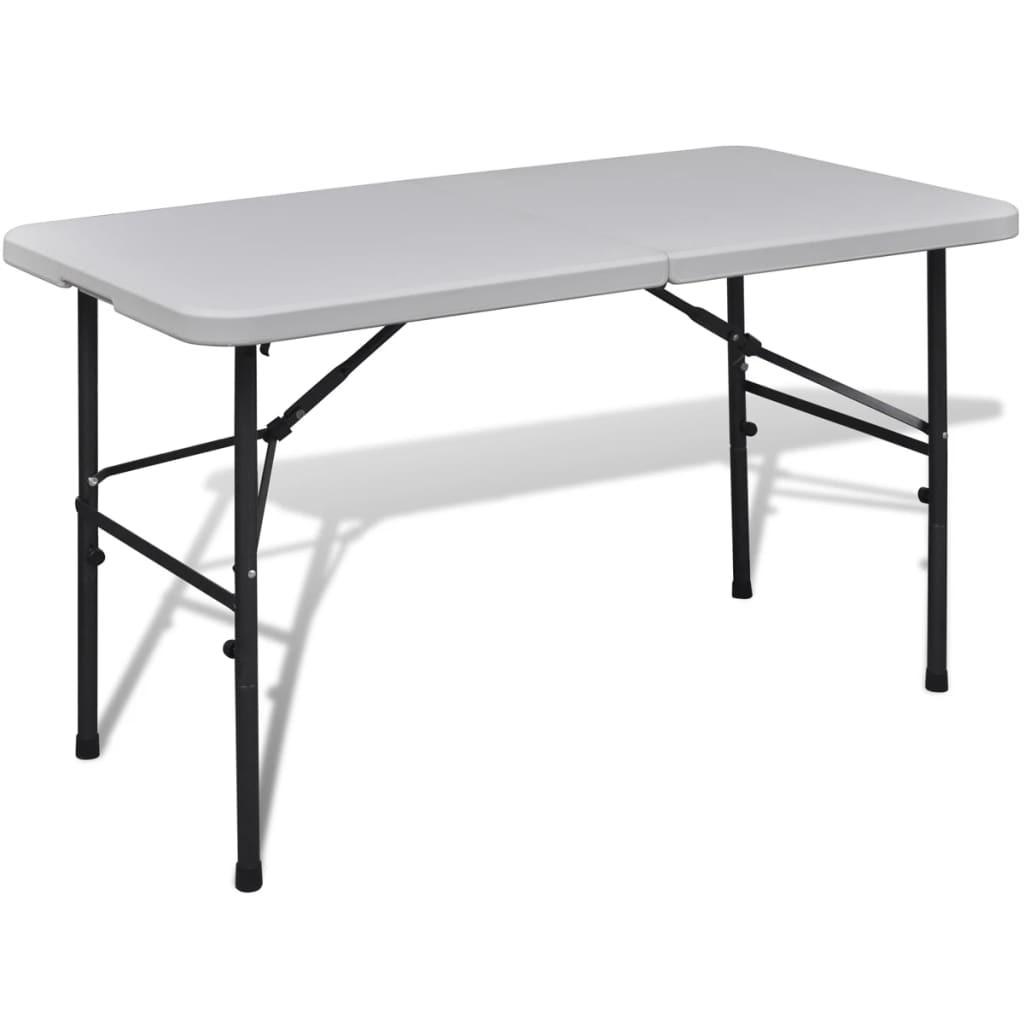Sammenfoldeligt havebord 122 cm HDPE hvid