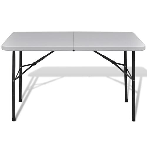 Sammenfoldeligt havebord 122 cm HDPE hvid