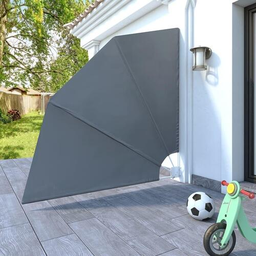 Sammenklappelig sidemarkise til altan grå 210 x 210 cm