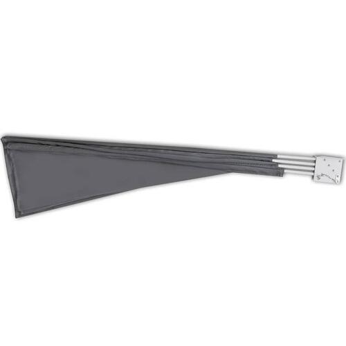 Sammenklappelig sidemarkise til altan grå 210 x 210 cm