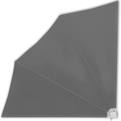 Sammenklappelig sidemarkise til altan grå 140 x 140 cm