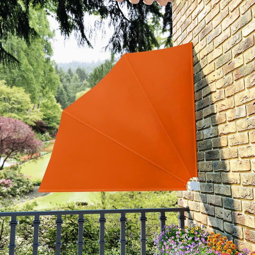 Sammenklappelig sidemarkise til altan terracotta 140 x 140 cm