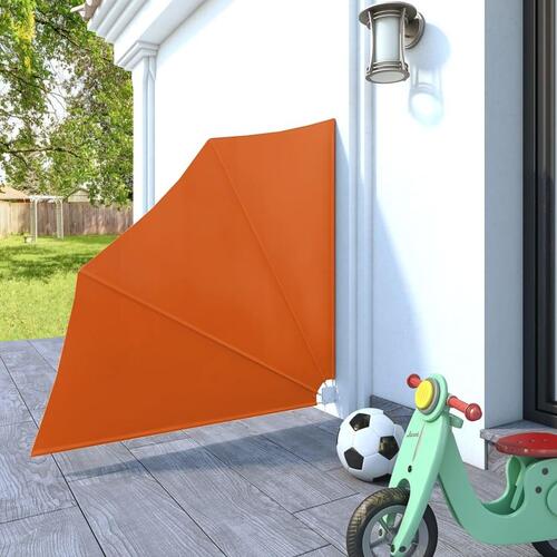 Sammenklappelig sidemarkise til altan terracotta 140 x 140 cm
