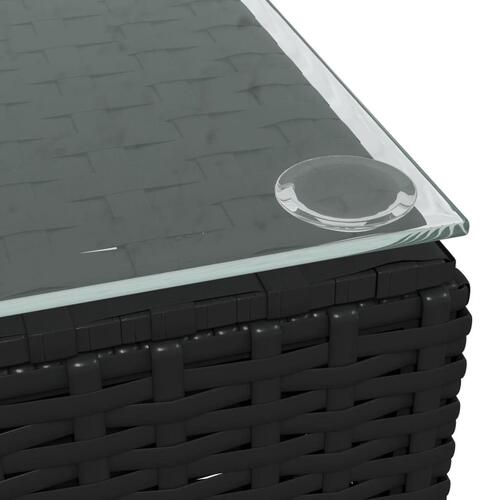 Sofabord til haven 60x60x30 cm polyrattan og glas