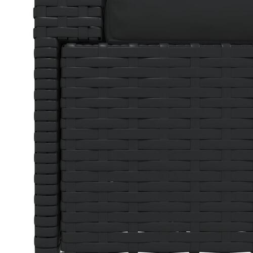 2-personers sofa med hynder polyrattan sort