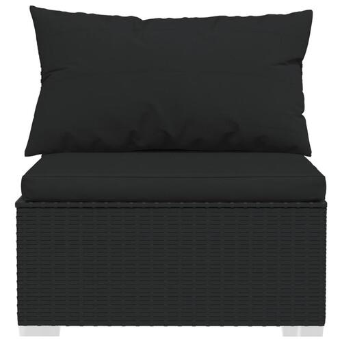 Midtersæde til havesofa med hynder polyrattan sort