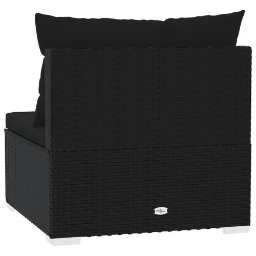 Midtersæde til havesofa med hynder polyrattan sort